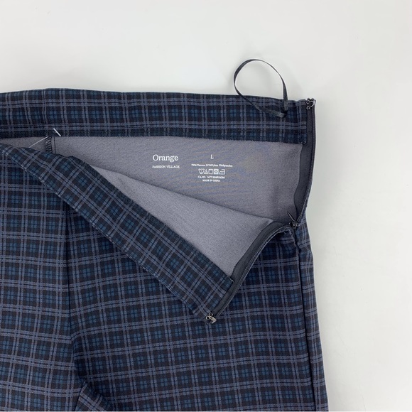 Orange Fashion Village NWT Tartan Plaid Slim Fit Ankle Pants, Large - Picture 7 of 16